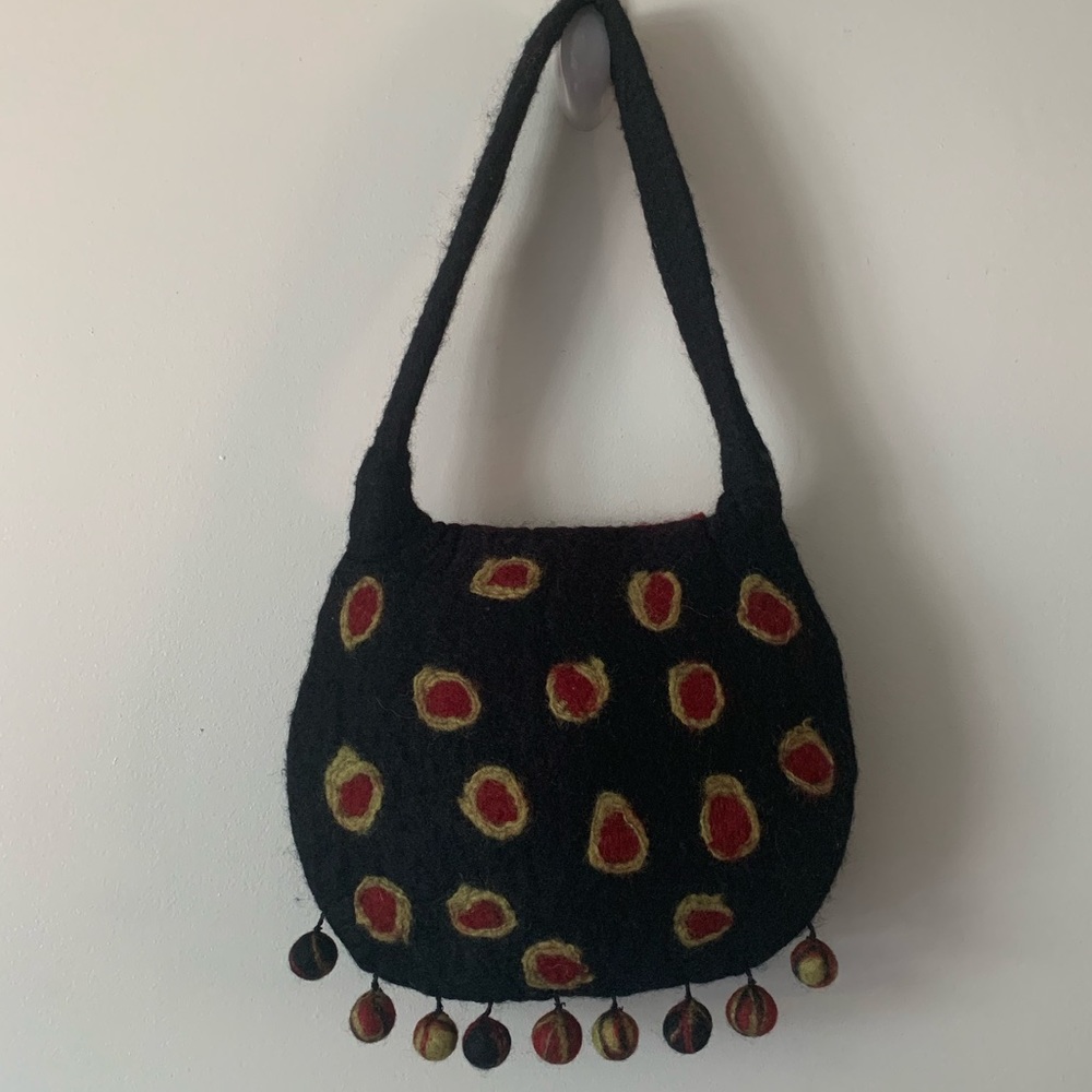 Rising Tide Multicolored Boho Wool Shoulder Bag S… - image 3